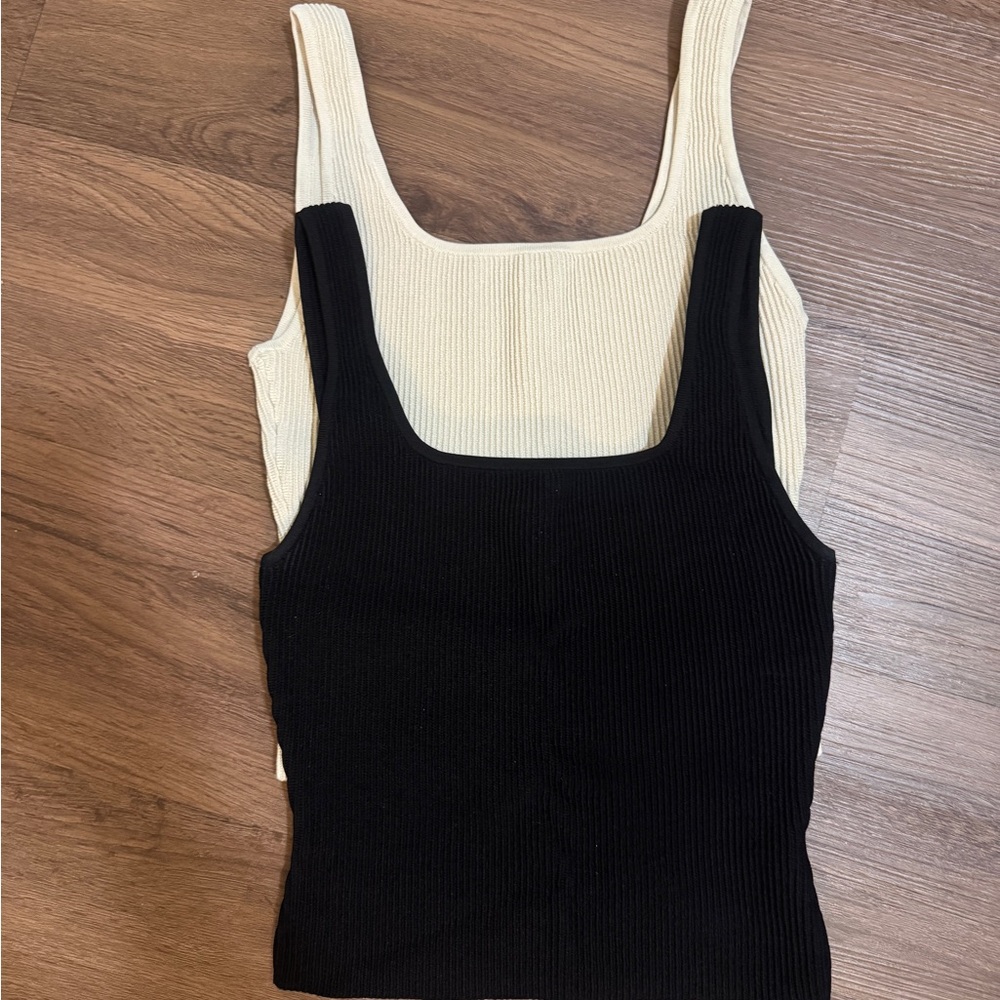Aritzia 2 tank top bundle

1 black and 1 beige 
Both size S

Will ship today